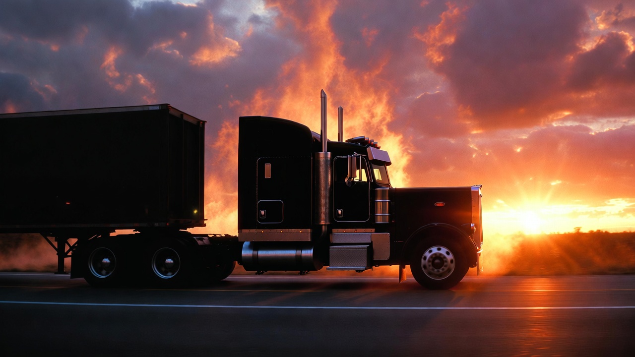 Miles JC Million – trucker country on the open road at sunset